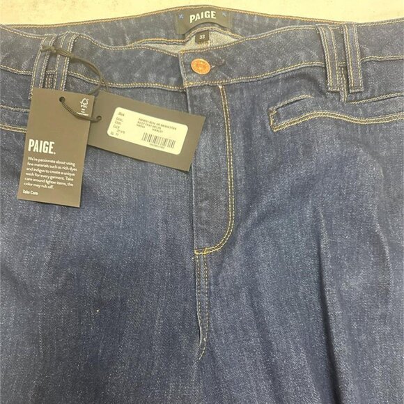 **Paige** High-Rise Jeans Manhattan Boot Front Welts in Kinsley 33 NWT - Picture 3 of 4